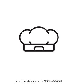 Diseño de iconos de sombrero de chef blanco y negro