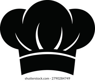 Black and white chef hat minimalist outline toque kitchen cooking