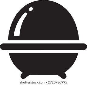 Black and white of a chef hat and a spatula cooking