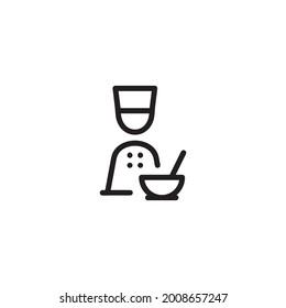Design des schwarz-weißen Küchenchefs