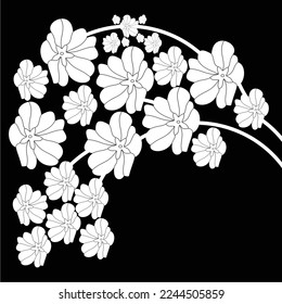 black and white cherry blossoms are simple and luxurious, suitable for use in all fields, especially those related to the plant world