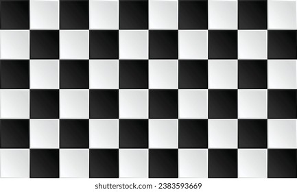 Black and white chess background. Seamless black and white square. Vector illustration