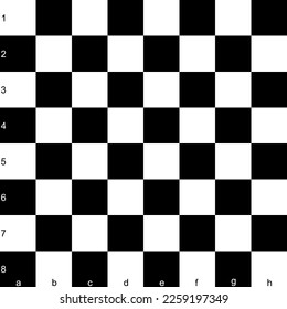 Black and white chess board background design in flat style