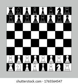 Black and white chess board with chips