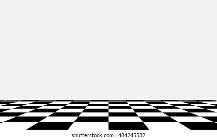 Black And White Chess Board In Different Perspective.