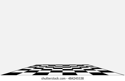 Black And White Chess Board In Different Perspective.