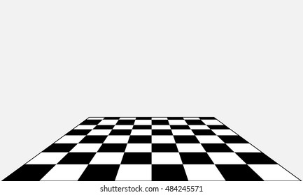 Black and white chess board in different perspective.