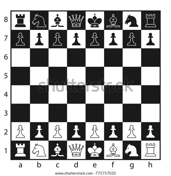 チェスの駒を持つ白黒のチェスボード チェスの駒を平らなスタイルにします ベクターイラスト のベクター画像素材 ロイヤリティフリー