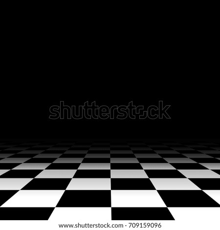 Black and white chess floor background empty. Vector illustration