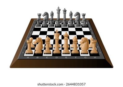Black and white chess game pieces