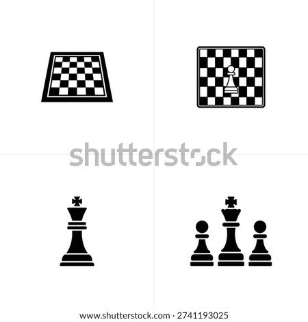 Black and white chess including boards and pieces chessboard