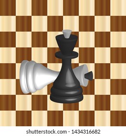 black and white chess on chessboard