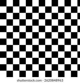 Black and white chess pattern.  Abstract checkered chessboard or checkerboard for game, grid with geometric square shape. Retro mosaic floor.  Racing flag vector illustration. Chess pattern