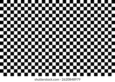 Black and white chess pattern.  Abstract checkered chessboard or checkerboard for game, grid with geometric square shape. Retro mosaic floor.  Racing flag vector illustration. Chess pattern