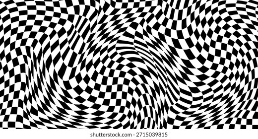 Patrón de ajedrez en blanco y negro.  Abstractas tablero de ajedrez a cuadros o tablero de ajedrez para el juego, rejilla con forma cuadrada geométrica. Suelo de mosaico retro.  Ilustración vectorial de la bandera de carreras. Patrón de ajedrez