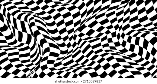 Patrón de ajedrez en blanco y negro.  Abstractas tablero de ajedrez a cuadros o tablero de ajedrez para el juego, rejilla con forma cuadrada geométrica. Suelo de mosaico retro.  Ilustración vectorial de la bandera de carreras. Patrón de ajedrez