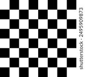 Black and white chess pattern. Checkerboard seamless vector illustration. Abstract checkered checkerboard for game. Grid geometric square shape. Race flag. Retro mosaic floor.