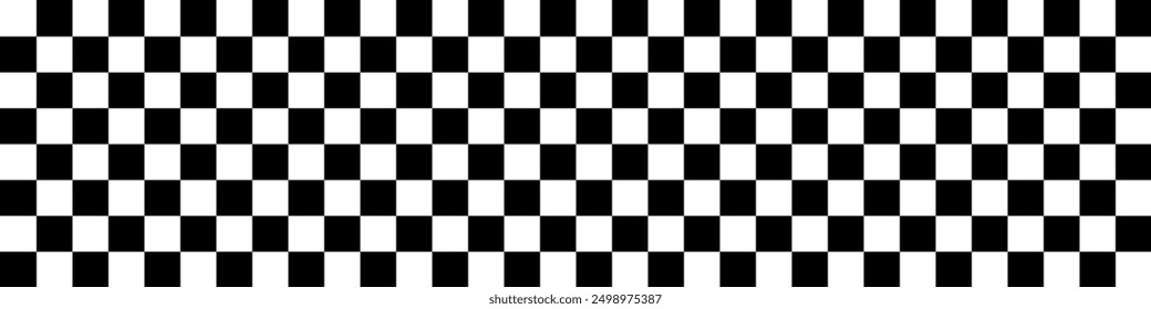 Black and white chess pattern. Checkerboard seamless vector illustration. Abstract checkered checkerboard for game. Grid geometric rectangle shape. Race flag. Retro mosaic floor.