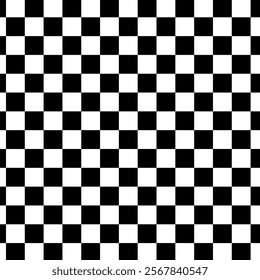 Black and white chess pattern. Checkerboard seamless vector illustration. Abstract checkered checkerboard for game. Grid geometric square shape. Race flag.