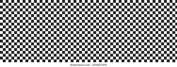 Black and white chess pattern. Checkerboard seamless vector illustration. Abstract checkered checkerboard for game. Grid geometric rectangle shape. Race flag. Retro mosaic floor.
