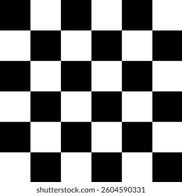 Black and white chess pattern. Checkerboard seamless vector illustration. Abstract checkered checkerboard for game. Grid geometric rectangle shape. Race flag. Retro mosaic floor. Eps 10. 