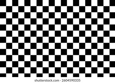 Black and white chess pattern. Checkerboard seamless vector illustration. Abstract checkered checkerboard for game. Grid geometric rectangle shape. Race flag. Retro mosaic floor. Eps 10. 