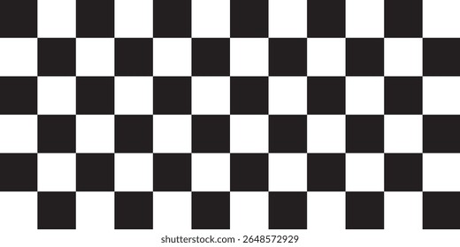 Black and white chess pattern. Checkerboard seamless vector illustration. Abstract checkered checkerboard for game. Grid geometric square shape. Race flag. 