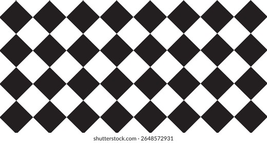 Black and white chess pattern. Checkerboard seamless vector illustration. Abstract checkered checkerboard for game. Grid geometric square shape. Race flag. 