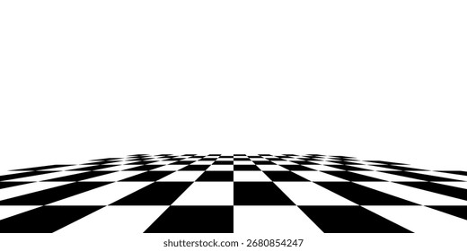 Patrón de ajedrez en blanco y negro. Ilustración vectorial sin fisuras de tablero de ajedrez. Abstractas tablero de ajedrez a cuadros para el juego. Forma cuadrada geométrica de la rejilla. Bandera de la raza. Suelo de mosaico retro.

