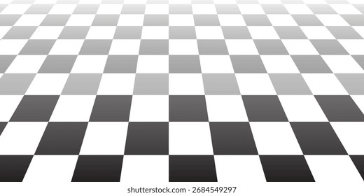 Patrón de ajedrez en blanco y negro. Ilustración vectorial sin fisuras de tablero de ajedrez. Abstractas tablero de ajedrez a cuadros para el juego. Forma cuadrada geométrica de la rejilla. Bandera de la raza. 