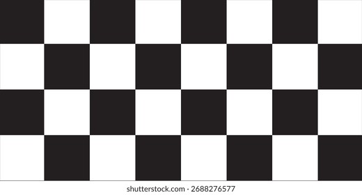 Patrón de ajedrez en blanco y negro. Ilustración vectorial sin fisuras de tablero de ajedrez. Abstractas tablero de ajedrez a cuadros para el juego. Forma cuadrada geométrica de la rejilla. Bandera de la raza. 