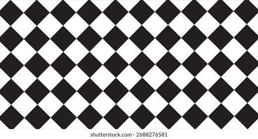 Patrón de ajedrez en blanco y negro. Ilustración vectorial sin fisuras de tablero de ajedrez. Abstractas tablero de ajedrez a cuadros para el juego. Forma cuadrada geométrica de la rejilla. Bandera de la raza. 