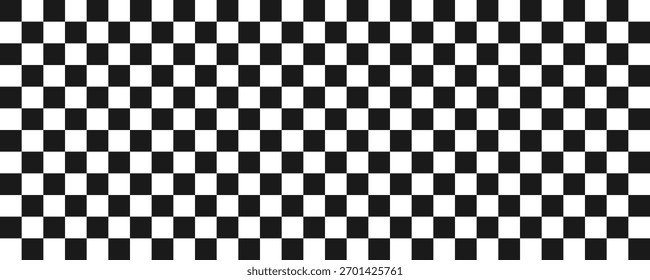 Patrón de ajedrez en blanco y negro. Ilustración vectorial sin fisuras de tablero de ajedrez.
