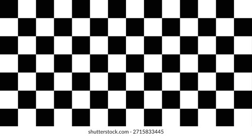 Black and white chess pattern. Checkerboard seamless vector illustration. Abstract checkered checkerboard for game. Grid geometric square shape. Race flag.
