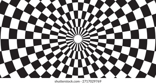 Patrón de ajedrez en blanco y negro. Ilustración vectorial sin fisuras de tablero de ajedrez. Abstractas tablero de ajedrez a cuadros para el juego. Forma cuadrada geométrica de la rejilla. Bandera de la raza.	
