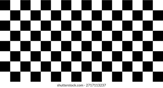 Black and white chess pattern. Checkerboard seamless vector illustration. Abstract checkered checkerboard for game. Grid geometric square shape. Race flag. Retro mosaic floor.