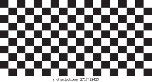 Patrón de ajedrez en blanco y negro. Ilustración vectorial sin fisuras de tablero de ajedrez. Abstractas tablero de ajedrez a cuadros para el juego. Forma cuadrada geométrica de la rejilla. Bandera de la raza.	

