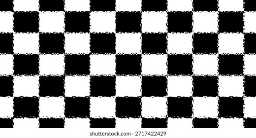 Patrón de ajedrez en blanco y negro. Ilustración vectorial sin fisuras de tablero de ajedrez. Abstractas tablero de ajedrez a cuadros para el juego. Forma cuadrada geométrica de la rejilla. Bandera de la raza.	
