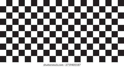 Patrón de ajedrez en blanco y negro. Ilustración vectorial sin fisuras de tablero de ajedrez. Abstractas tablero de ajedrez a cuadros para el juego. Forma cuadrada geométrica de la rejilla. Bandera de la raza.	
