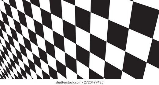 Patrón de ajedrez en blanco y negro. Ilustración vectorial sin fisuras de tablero de ajedrez. Abstractas tablero de ajedrez a cuadros para el juego. Forma cuadrada geométrica de la rejilla. Bandera de la raza. 