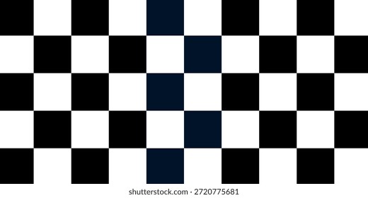 Patrón de ajedrez en blanco y negro. Ilustración vectorial sin fisuras de tablero de ajedrez. Abstractas tablero de ajedrez a cuadros para el juego. Forma cuadrada geométrica de la rejilla. Bandera de la raza.	
