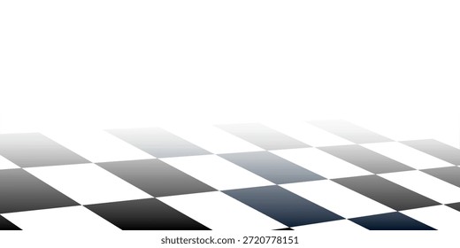 Patrón de ajedrez en blanco y negro. Ilustración vectorial sin fisuras de tablero de ajedrez. Abstractas tablero de ajedrez a cuadros para el juego. Forma cuadrada geométrica de la rejilla. Bandera de la raza.	