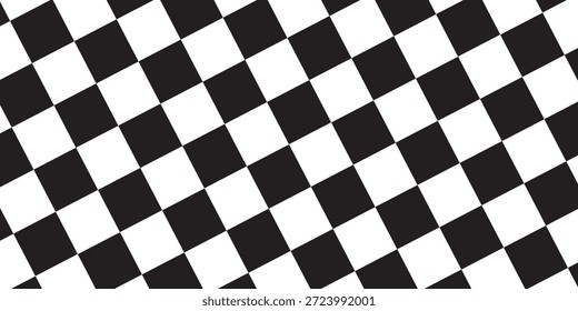 Patrón de ajedrez en blanco y negro. Ilustración vectorial sin fisuras de tablero de ajedrez. Abstractas tablero de ajedrez a cuadros para el juego. Forma cuadrada geométrica de la rejilla. Bandera de la raza.


