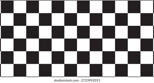 Patrón de ajedrez en blanco y negro. Ilustración vectorial sin fisuras de tablero de ajedrez. Abstractas tablero de ajedrez a cuadros para el juego. Forma cuadrada geométrica de la rejilla. Bandera de la raza.


