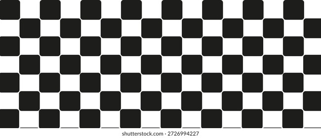Patrón de ajedrez en blanco y negro. Ilustración vectorial sin fisuras de tablero de ajedrez. Abstractas tablero de ajedrez a cuadros para el juego. Forma cuadrada geométrica de la rejilla. Bandera de la raza. 