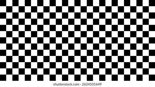 Black and white chess pattern. Grid geometric rectangle shape. Race flag