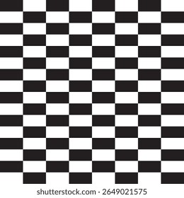 Black and white chess pattern. Monochrome Checkerboard seamless vector illustration. Abstract checkered checkerboard for game. Grid geometric rectangle shape. Race flag. Retro mosaic floor. EPS 10.