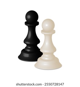 Black and White Chess Pawn.  
