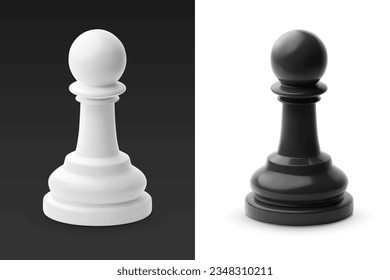 Black and white chess pawn. EPS10 vector