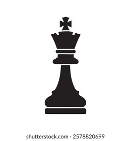 A black and white chess piece with a crown on top